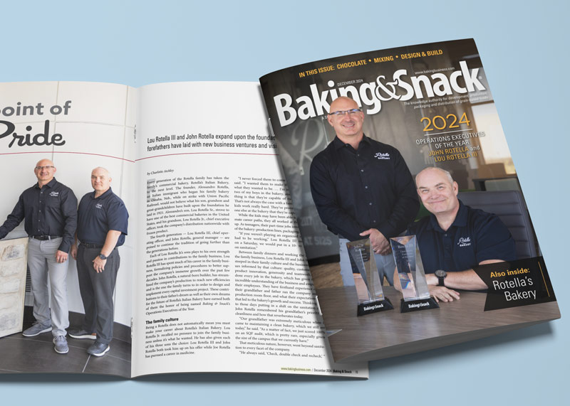 Cover and inside spread of Baking & Snack Magazine