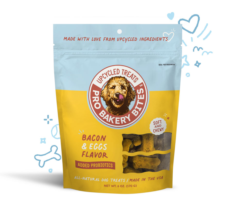 AGASite_PBBbagwithdoodles Pro Bakery Bites Bacon & Eggs flavor
